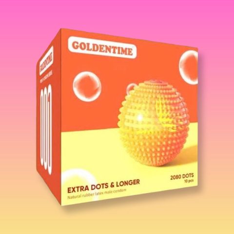 Bao cao su Goldentime gai toàn thân hương vani - Hộp 10 cái