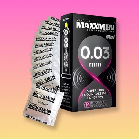 Bao cao su Maxxmen 5 in 1 0.03mm siêu mỏng chống xuất tinh sớm
