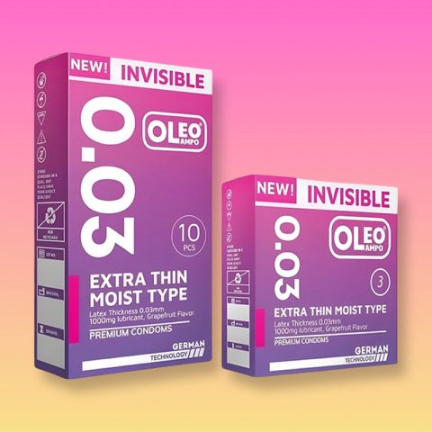 Bao cao su Oleo Lampo 0.03 Invisible siêu mỏng ôm sát