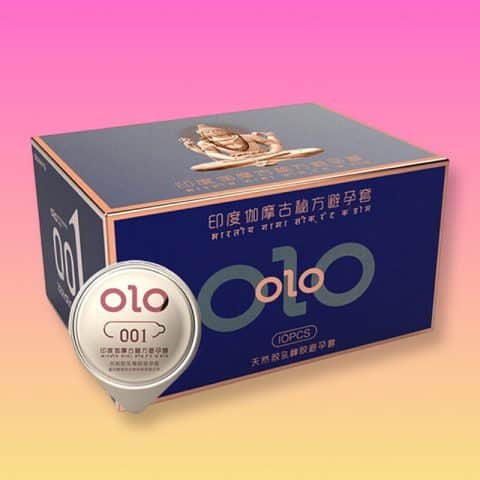 Bao cao su Olo Kama Xanh 0.01 siêu mỏng chống xuất tinh sớm - Hộp 10c