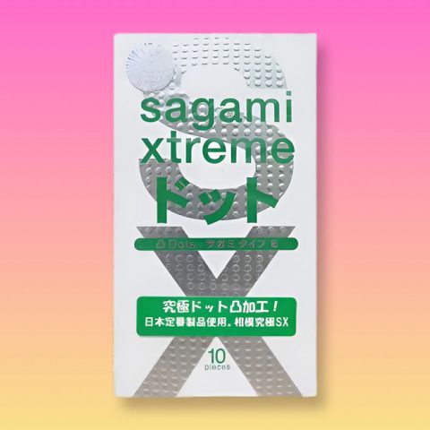 Bao cao su Sagami Xtreme White gai nổi kích thích - Hộp 10c