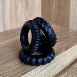 Bộ 3 vòng đeo dương vật Titan silicon màu đen - Ảnh 3