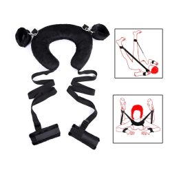 Bộ khóa tay chân có gối đầu chơi bạo dâm (Đen) - Ảnh 2