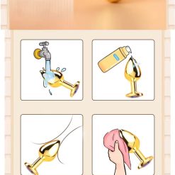 Nút cắm hậu môn inox mạ vàng - Ảnh 4