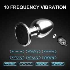 Phích cắm hậu môn inox rung 10 chế độ, điều khiển từ xa - Ảnh 6