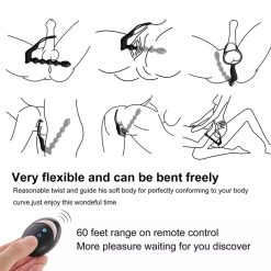Plug hạt rung massage tuyến tiền liệt nam, có điều khiển từ xa - Ảnh 6