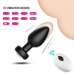 Plug cắm hậu môn silicon rung 10 chế độ, điều khiển từ xa - Ảnh 2