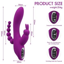 Dương vật giả 3 nhánh Private Packing kích thích điểm G hạt le hậu môn - Ảnh 5