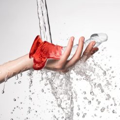 Dương vật giả trong suốt siêu mềm cong phối màu - Ảnh 4