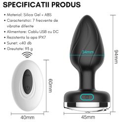 Plug hậu môn đèn LED rung 12 chế độ, điều khiển từ xa - Ảnh 5