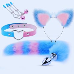 Bộ cosplay nàng cáo xanh hồng chơi BDSM